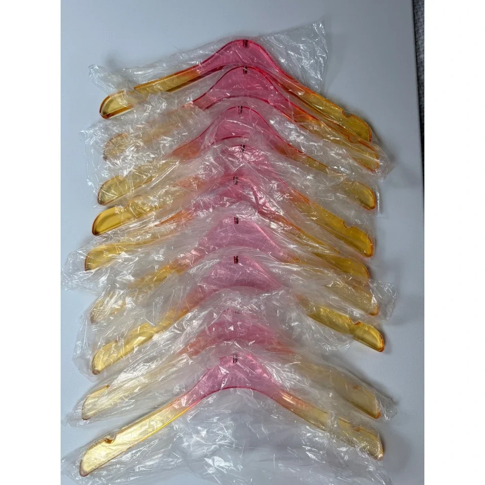Acrylic Ombre‎ Hanger Set Pink Yellow Gradient Clothes Garment Organizer 10pc